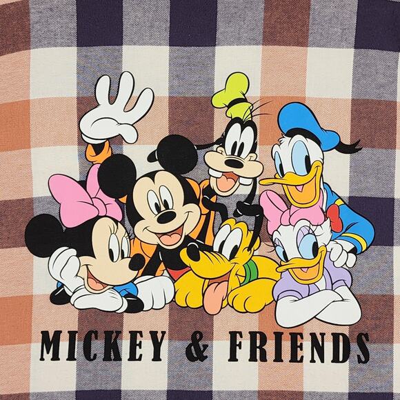 Disney Mickey Mouse and Friends Women's Shirt Flannel Button Up Long Sleeve L - Picture 5 of 9